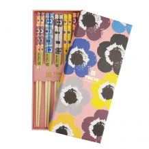 TDS, Chopstick Set 5 pair, Pink Flowers, Item No. 21316