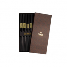 TDS, Chopstick Set 5 pair, Giftset, Hexagon Black, Item No. 21398