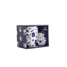 Blau Katze Kawaii Glückliche Katze Tasse in Geschenkbox bei Tokyo Design Studio (Bild 2 von 6)