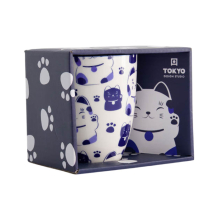 Blau Katze Kawaii Glückliche Katze Tasse in Geschenkbox bei Tokyo Design Studio (Bild 3 von 6)