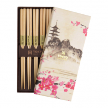 TDS, Chopstick Set 5 pair, Wooden Brown, Item No. 21541