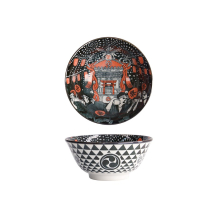 Reisschale Asakusa Matsuri Rot/Schwarz, Porzellan, &Oslash; 14,8 cm, H&ouml;he 7 cm, 550 ml