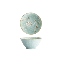Rice Bowl Light Blue Sakura Hell, Porcelain, 350 ml