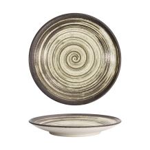 Teller Asashio Dunkelbraun/Beige, Steinzeug, &Oslash; 22,7 cm