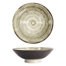 Bowl Asashio Dark Brown, Beige, Stoneware, &Oslash; 24 cm
