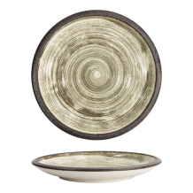Plate Asashio Dark Brown, Beige, Stoneware, &Oslash; 24.8 cm