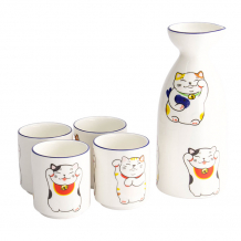 TDS, Kawaii Glückliche Katze Sake Set, 1:4 120/50 ml, Art.-Nr. 21689
