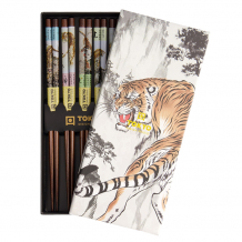 TDS, Chopstick Set, 5 pair, Giftset, Tiger, Item No. 21878