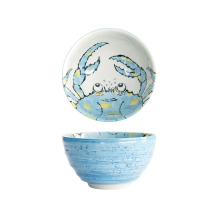 Rice Bowl Seafood Krabbe Light blue, Porcelain, 950 ml