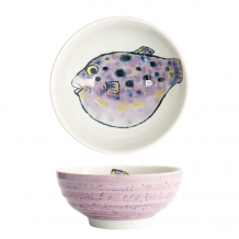 TDS, Ramen Bowl, Seafood, Ø 18.5 x 8.2 cm, 1200 ml, Blowfish Fugu, Purple - Item No. 21938