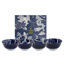TDS, 4 Schalen Set, Japonism Schale, Blau, Ø 15x7 cm, Art.-Nr. 22013