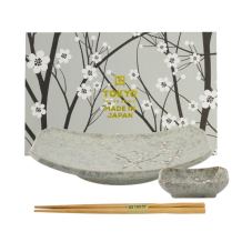 TDS, Sushi Set, Grey Soshun, 3pcs, Item No. 22030