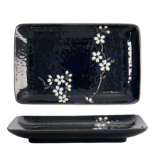 TDS, Rectangular Plate, Blue Sakura, 17.5x15x5cm, Item No. 22116