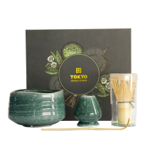 Matcha Bowl Giftset , 4Pcs, 11 x 8 cm, Green, Item No. 22117