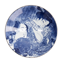 TDS, Bowl, Mixed Bowl Ukiyoe Shunga, Blue/White, Ø 24.5x7.5cm 1400 ml, Item No. 22175