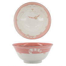 TDS, Tayo Bowl, Kawaii Cat Neko, Pink, Ø 13.5 x 6.8 cm 300 ml - Item No. 2222