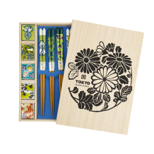 TDS, 5 Chopstick Giftset, Japan in Wooden box, Item No. 22239