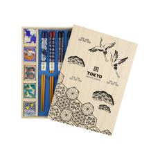 TDS, 5 Chopstick Giftset, Japan in Wooden box, Item No. 22240