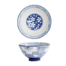 TDS, Rice Bowl, Sakura Stripe, Blau, Ø 12.5x6.5 cm, 350ml - Item No: 22247