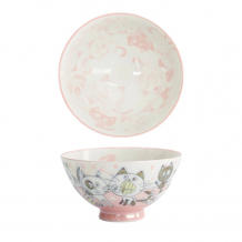 TDS, Rice Bowl, Kawaii Funny Cat, Pink, Ø 11.5x6 cm, 300ml - Item No. 22256