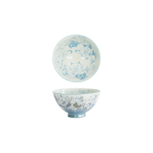 Rice Bowl Kawaii Funny Cat Blue, Porcelain, 300 ml
