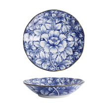 Pastateller Hana Blue Dami Botan, Porzellan, &Oslash; 21 cm
