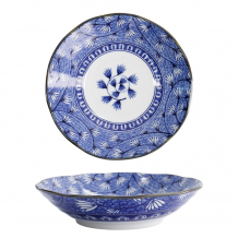 TDS, Pasta Plate, Hana Blue, Ø 21x5cm, Tsuta Karakusa, Item No. 22271