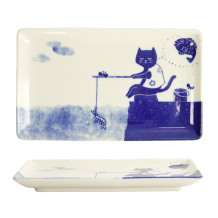 TDS, Plate, Neko Maruke Cat, 23.5x12.5x2cm, Item No. 22294