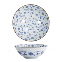 TDS, Ramen Bowl, Natsu Karakusa, Blue/White, Ø 21 x 7.8 cm 1000ml - Item No. 22310