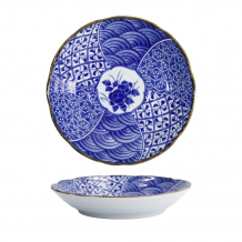 TDS, Plate, Natsu Shozui, Ø 22 x 4 cm, Blue/White, Item No. 22321