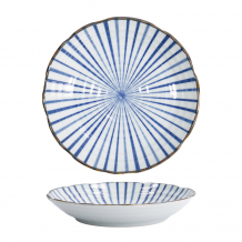 TDS, Plate, Natsu Tokusa, Ø 22 x 4 cm, Blue/White, Item No. 22330