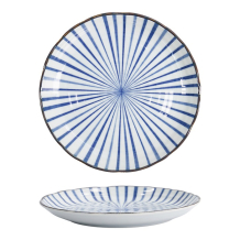 Teller Natsu Tokusa Blau/Wei&szlig;, Porzellan, &Oslash; 24,7 cm