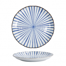 TDS, Plate, Natsu Tokusa, Ø 24.7 x 3 cm, Blue/White - Item No. 22332