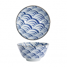 TDS, Rice Bowl, Natsu Nami, Ø 12 x 6.4 cm, Blue/White - Item No. 22335