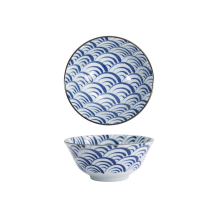 Tayo Bowl Natsu Nami Blue, White, Porcelain, 500 ml