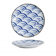 TDS, Plate, Natsu Nami, Blue/White, Ø 16.5 x 2 cm - Item No. 22340