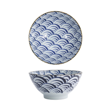 Bowl Natsu Nami Mixed Bowls Blue, White, Porcelain, 1 l