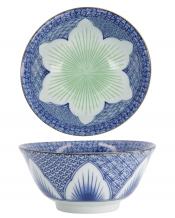 TDS, Bowl, Lily Flower Oriental HB, Mixed Bowls, Blue, Ø 14.8x6.8 cm 550ml - Item No: 8968