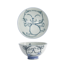 TDS, Reis Schale, Kawaii Neko Cat, Blau Ø 11,5 x 6,2cm 300ml - Art Nr. 2334