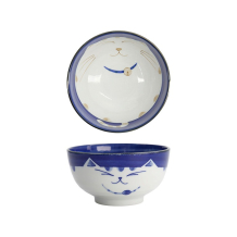 Rice Bowl Kawaii Katze Neko Blue, Porcelain, 800 ml