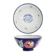 TDS, Rice Bowl, Kawaii, Daruma, Blue, Ø 11.5x6cm 300ml, Item No. 33203