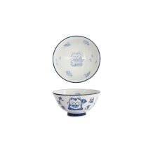 Rice Bowl Kawaii Lucky Cat Blue, White, Porcelain, 300 ml