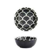 TDS, Bowl, Onyx Noir, Mermaid Design, Ø 9 x 3 cm, Item No. 33219