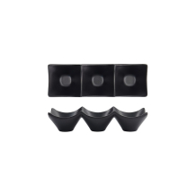 Sauce Dish with 3 Compartments Iwate Black, Melamine, 18.7 &times; 6.2 &times; 4.4 cm