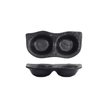 Saucenschale mit 2 Mulden Iwate Black, Melamin, 19,2 &times; 9,4 &times; 3,6 cm