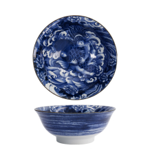 TDS, Bowl, Yakuza, Carp, Blue/White, Ø 21x8.7cm 1300ml, Item No. 33339