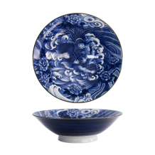 TDS, Bowl, Yakuza, Carp, Blue/White, Ø 25.2x7.7cm 1600ml, Item No. 33343