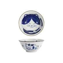 Tayo-Schale Kawaii Cat Neko Blau, Porzellan, 500 ml
