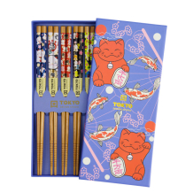 TDS, 5 Paar Essstäbchen Geschenkset, Lucky Cat/Carp, Art.-Nr. 33454