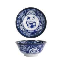 TDS, Tayo Bowl, Kawaii Cat Neko, Blue, Ø 14.9x6.7cm 500ml, Item No. 33486